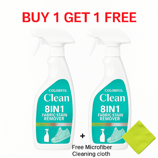 🔥 PowerSpray – 8 in 1 Stain Remover for All Surfaces Shoes, sofas, shirts, curtains, and more – cleans them all!